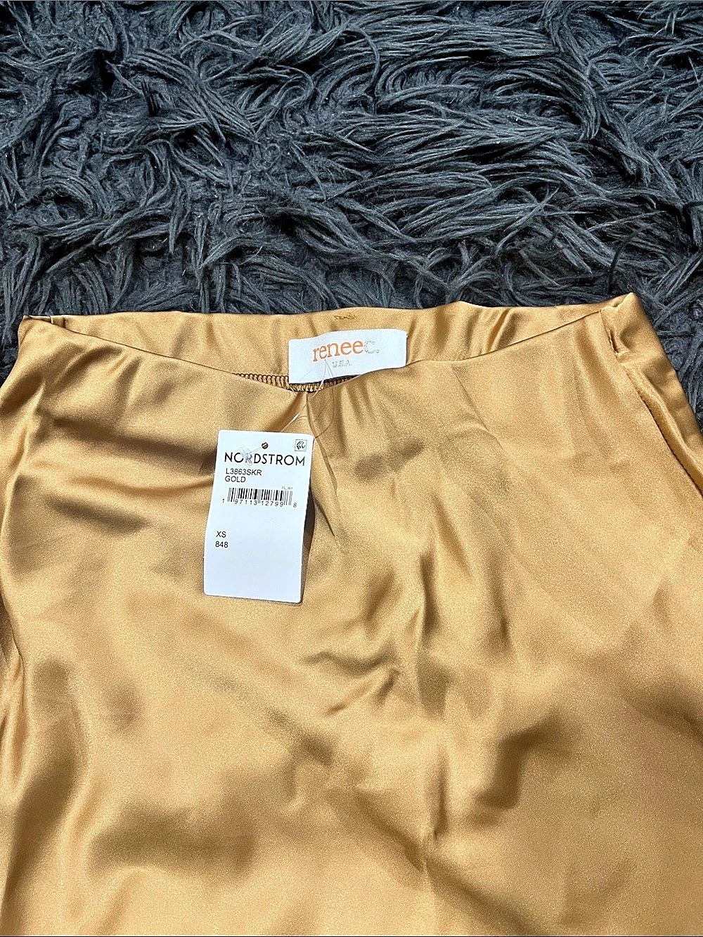 Renee C. Satin Maxi Skirt in Gold Size XS